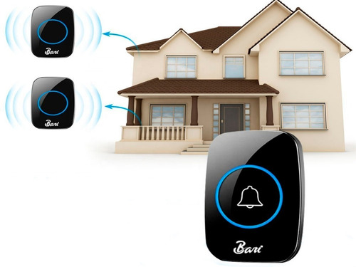 Timbre Inalámbrico Bari Impermeable Negro