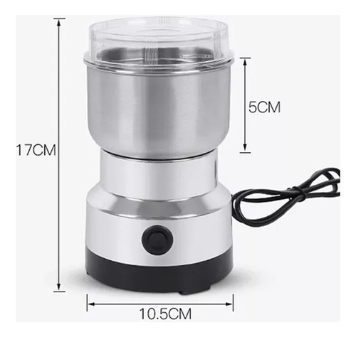 Mini Triturador Inox Moedor Elétrico De Grãos Semente Bivolt