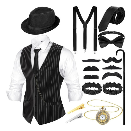 Hercicy 1920s Conjunto De Accesorios De Traje Para Hombres, 