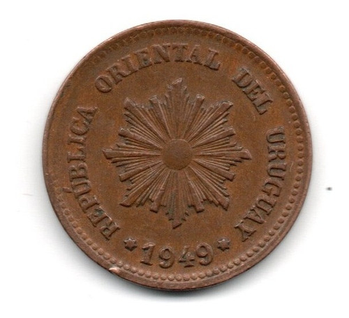 Uruguay Moneda 2 Centesimos Año 1949 Km#20a