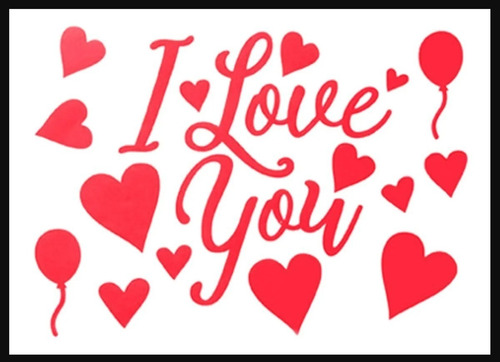 Vinilo Decorativo San Valentin I Love You Letters