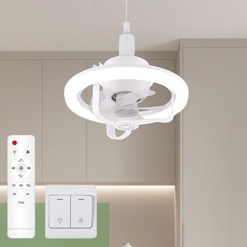 Ventilador De Techo Con Luz, Lámpara De Ventilador Led