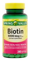 Comprar Biotina Premium Piel Cabello Uñas 5,000mcg 240 Caps Eg B37