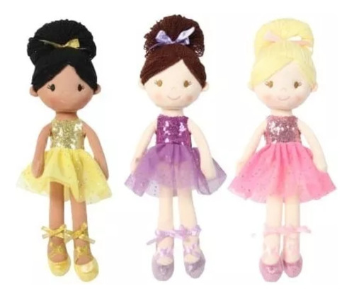 Pack 3 Muñeca De Trapo Bailarina Apego Niñas Pepona