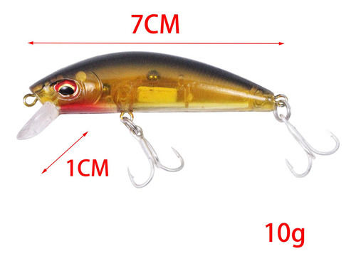 3 Señuelo De Pesca Realista Topwater Hard Espalda Negra