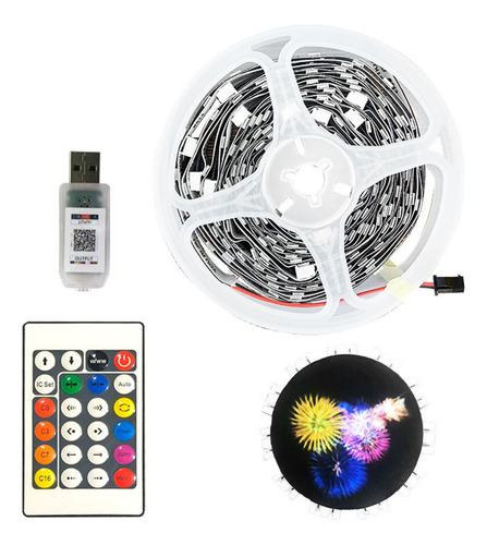 Tiras Led De 24 Teclas, 10+1 Luces De Fuegos Artificiales Dr