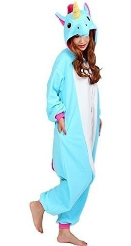 Unicórnio Azul Pijama Macacão Kigurumi - Pronta Entrega