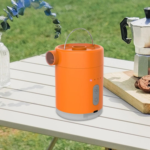 Bomba Eléctrica Recargable Para Inflar Y Desinflar Naranja