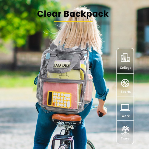 Vorspack Mochila Transparente Resistente Bolsa Grande Para