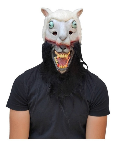 Máscara Terror Lobo Oveja Borrego Para Halloween Ghoulish Color Blanco