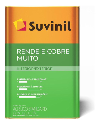 Tinta Rende & Cobre Muito Névoa Intensa 18l Suvinil Acabamento Fosco