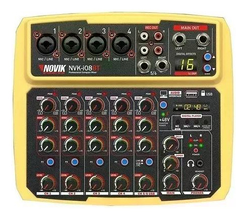 Consola Pasiva Con Interfaz Usb Novik Nvk I08bt Amarillo