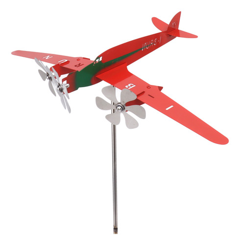 Cata-vento Metálico Para Aeronaves 3d Vermelho À Prova De Fe