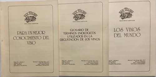 Lote 3 Libros Los Vinos Del Mundo Glosario Bodega San Telmo
