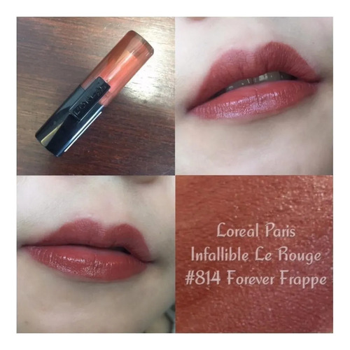 Labial Le Rouge Infallible Loreal Paris Cremoso 814 Forever Frappe