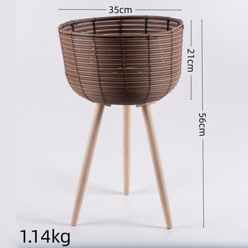Soporte Para Maceta De Ratán Tejido Pp De 3 Piezas Con
