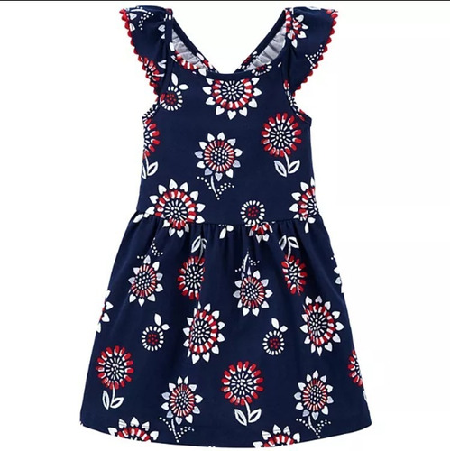 Vestido De Niña, Vestido Floral, Vestido Verano Azul 