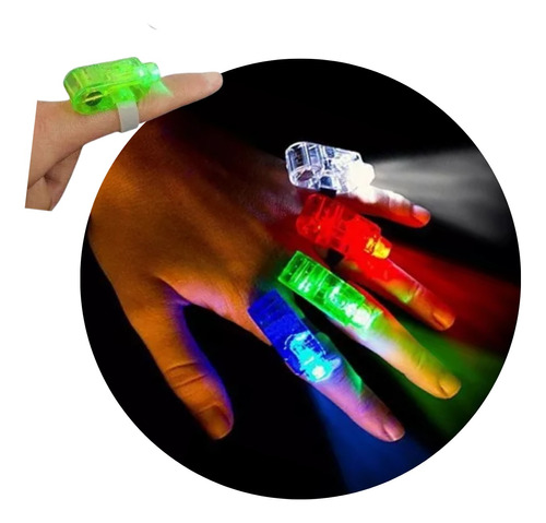 Anillos Laser Led Dedos Luminoso X 20 Unidades Cotillon