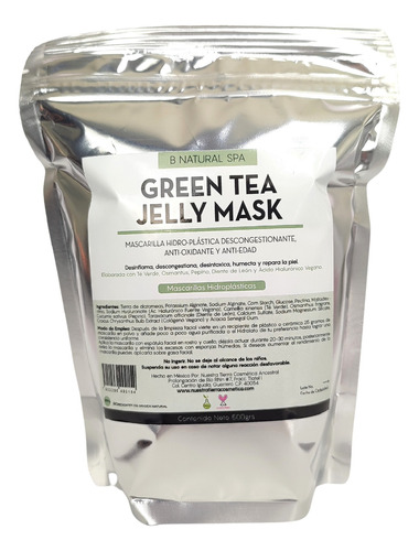 Green Tea Jelly Mask 500grs Mascarilla Hidro-plástica 