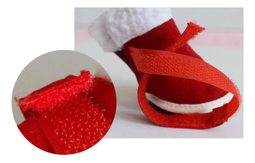 4 Piezas De Mascota Botines Navidad De Pata Rojo S