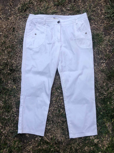 Pantalón Blanco (fale) Talle 40 De Gabardina Con Spandex