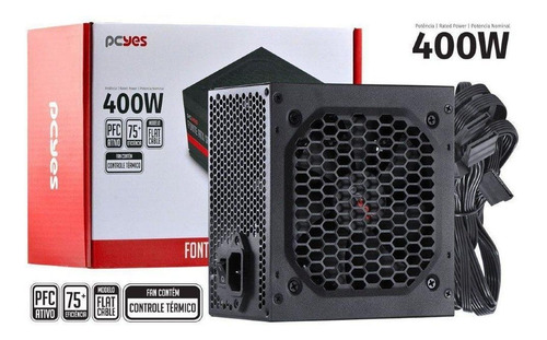 Fonte Atx 400w Spark 75+ Pfc Ativo Cabos Flat Pxsp400wpt