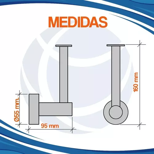 Porta Rollo Papel Higienico Metal Gancho Soporte Baño Negro