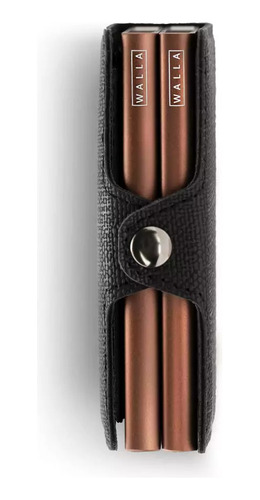 Billetera Walla Wallets Stone Black & Bx Doble Rfid