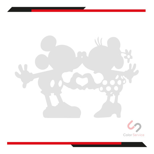 Calca Sticker Mickey Y Minnie Para Carro O Moto De 15x10cm 1