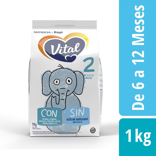 Imagen 2 de 3 de Leche En Polvo Vital 2 Pack 1kg Bolsa