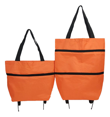 Carrito Plegable Compras Bolsa Ruedas 25L Multifuncional Color Naranja Ele-Gate