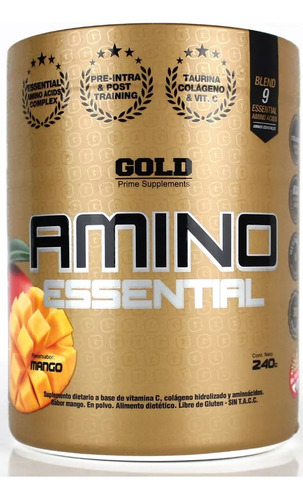 Amino Essential 240 Gr Gold Nutrition Aminoácidos Esenciales