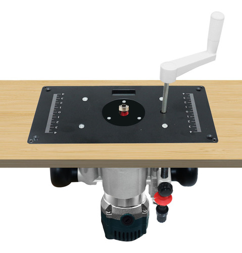 Base Elevadora Manual Negra Con Placa Sólida Ajustable