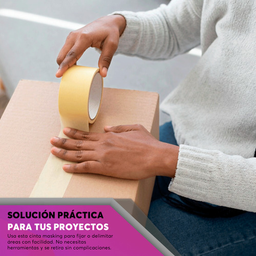 Cinta Masking Tape 6 Pzs 12mmx50m Adir 1282 Beige Lisa