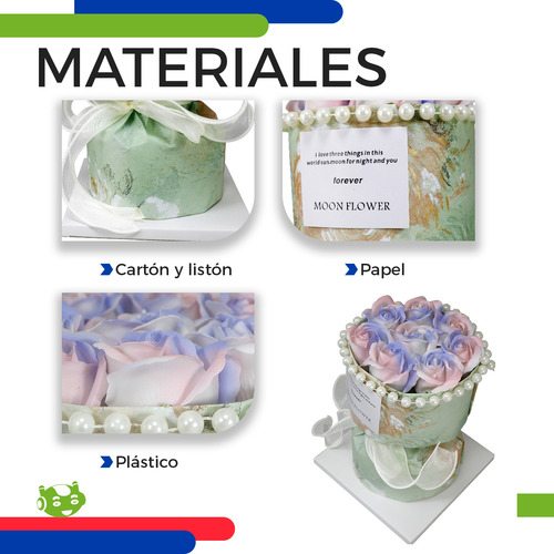 Ramo de Rosas Decorativas Artificiales Regalo para Novia Slim Company Flores Artificiales Eternas Color Verde 8 Piezas