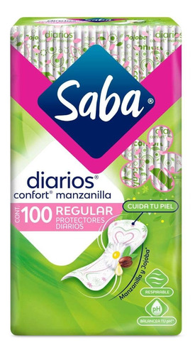 Pantiprotectores Saba Diarios Confort Regulares 100 Protectores