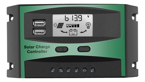 Controlador Solar De 30 A, 12 V, 24 V, Función Lcd, Doble Sa