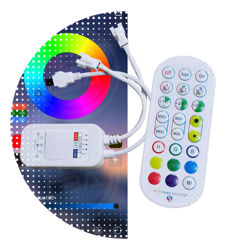 Controlador Pixel Audioritmico Bluetooth Ir Control + Pila