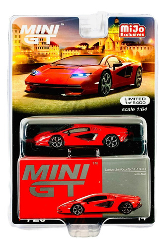 Mini Gt Lamborghini Countach Lpi 800-4 Rosso Mars #720 Color Rojo