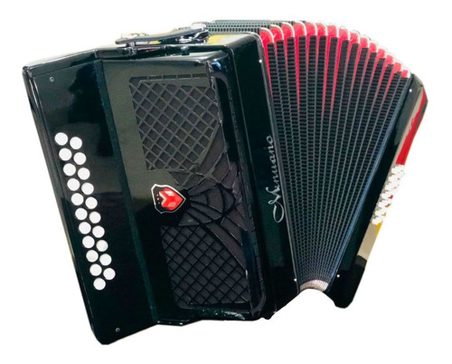 Acordeon Minuano 24 Baixos Preto 24/21 Botoneira