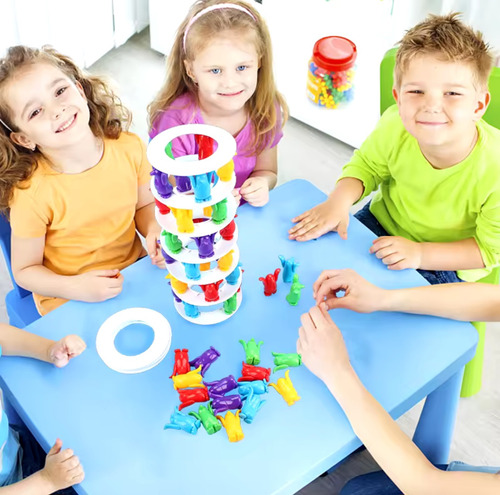 Juego De Mesa Colapso De Torre Equilibrio Pingüinos Locos