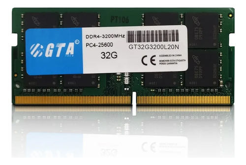 Memoria. Notebook. 32gb Ddr4 3200 Cl 20 1.2v Gta Tech