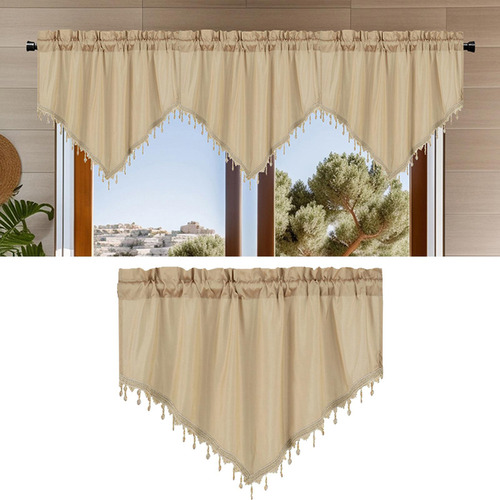 Cenefa Triangular Para Tratamiento De Ventanas, Cortina Para