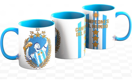 Taza Ceramica Argentina Campeón Mundial Messi Varios Modelo 