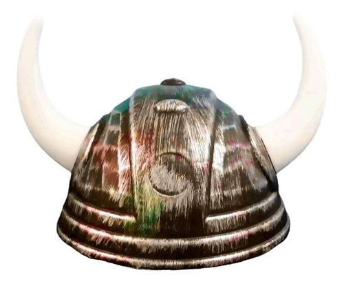 Chapéu Viking Capacete Guerreiro Medieval Fantasia Cosplay Cor Dourado