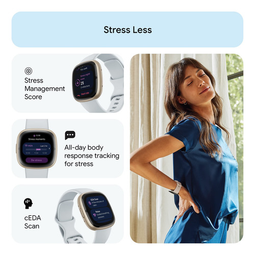 Reloj Inteligente Fitbit Sense 2 Advanced Health Blue Mist/p