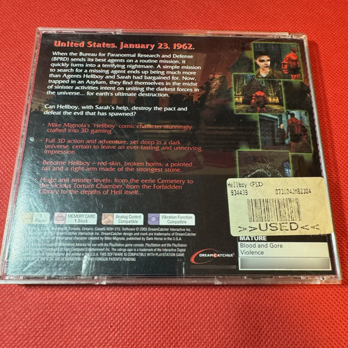 Hellboy Asylum Seeker Play Station1 Ps1 Original (Usado)