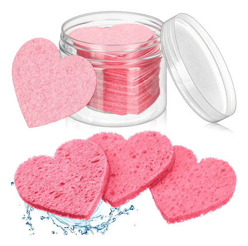 60 Esponjas Faciales Con Contenedor, Esponja Facial Comprimi