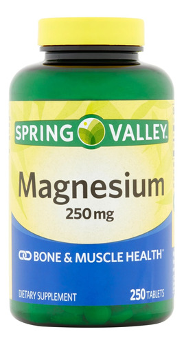 Magnesio 250mg 250 Cápsulas Spring Valley