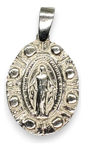 Dije Plata Ovalado Virgen Medalla Milagrosa Mediana